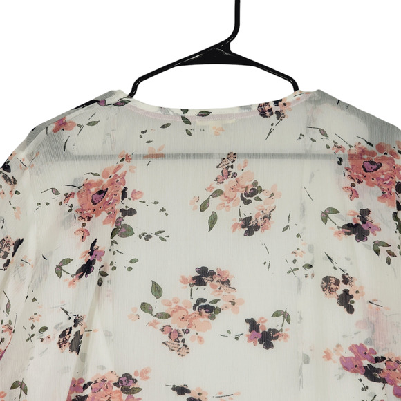 Mason Belle Kimono Tunic Top XXL Womens Open Gauzy Lace Cream Pink Cottage Fairy - Picture 12 of 16